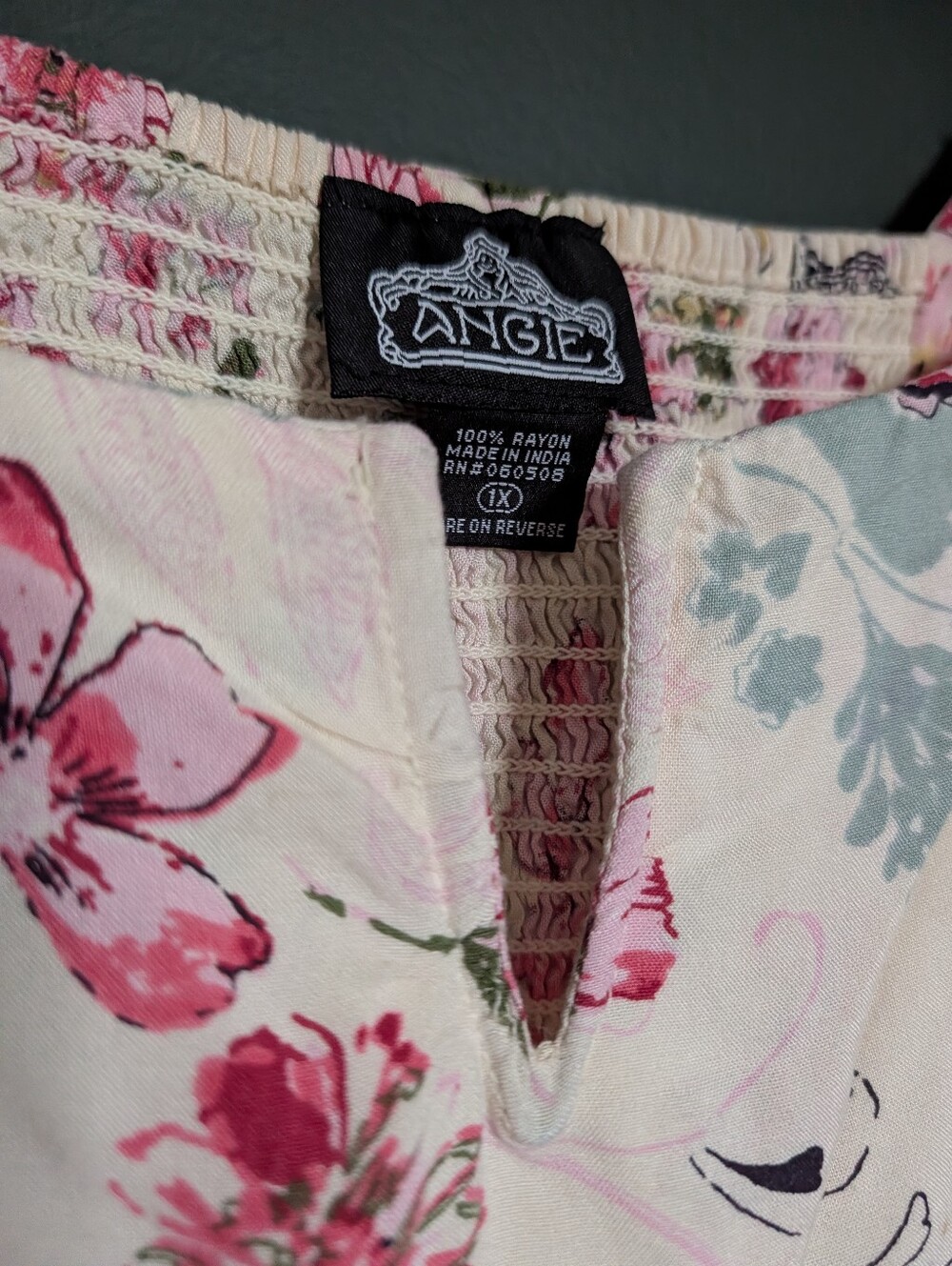Angie Floral Off-Shoulder Mini Dress in Pink and Cream - Picture 2 of 5